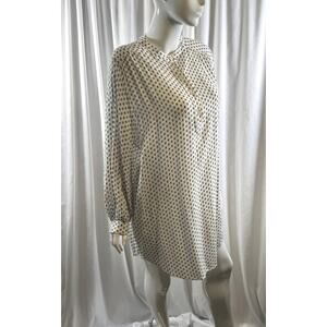 H&M Collarless Oversized BALLOON-SLEEVED Dress, Black & Ivory, Sz: 12, 72-21